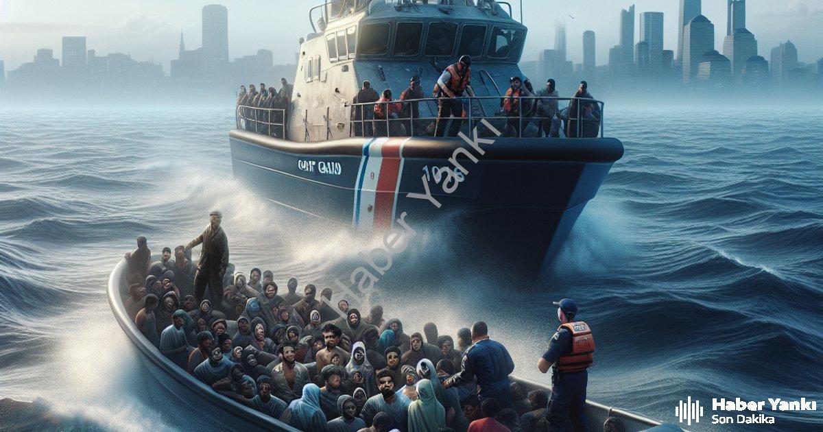 "İzmir Açıklarında Hareketli Saatler: 120 Düzensiz Göçmen Yakalandı" başlıklı haber için fotorealist