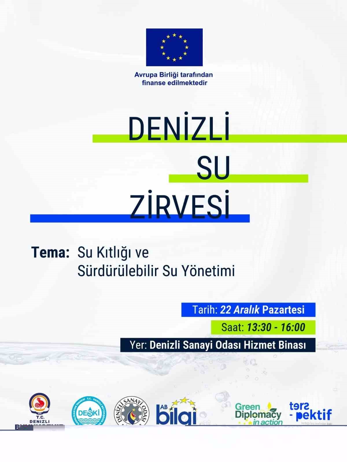 Denizli’nin Su Sorununa Yenilikçi Çözümler: ‘Bardağa Boş Tarafından Bak’ Zirvesi Başlıyor